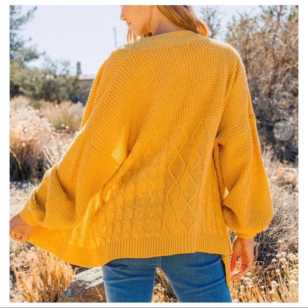 #37 Boho Chic Stylish V Neck Button Down Knit Cardigan - Picture 4 of 5